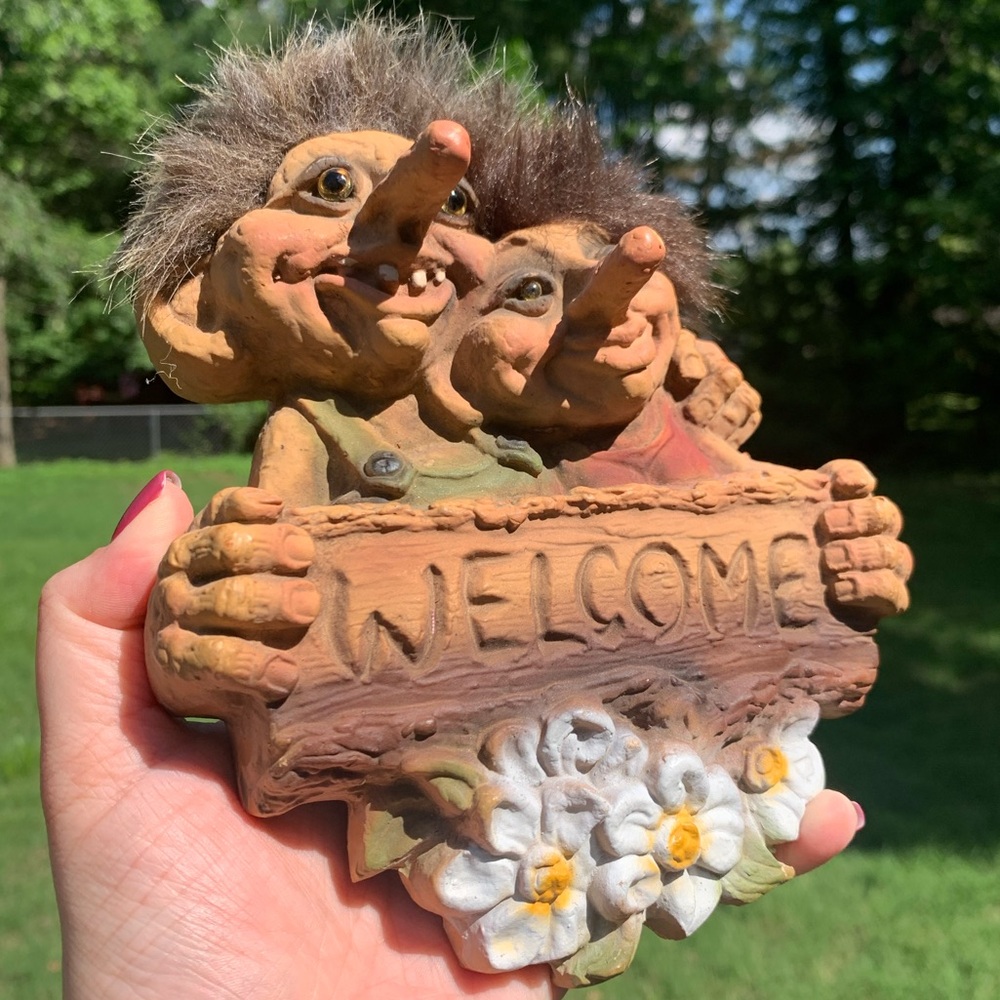 Rare Vintage Original NyFORM TROLL Welcome Door Plate - Picture 12 of 16